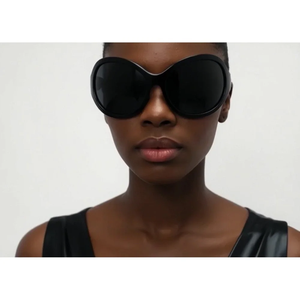 Black Sunglasses Women's MEn's Retro Style Fashion‎ Shades Modern Trendy Modern